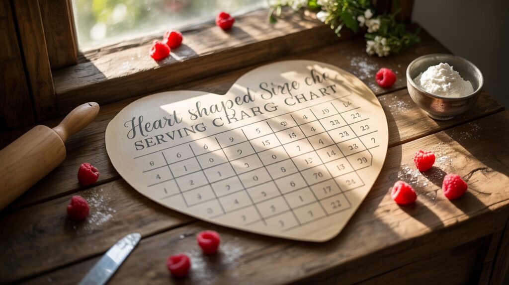 Heart Shaped  Cake Serving Chart