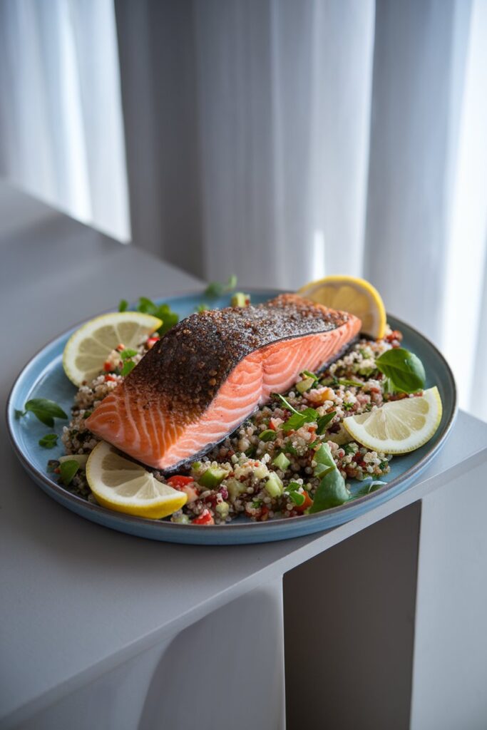 Baked Salmon with Quinoa Salad