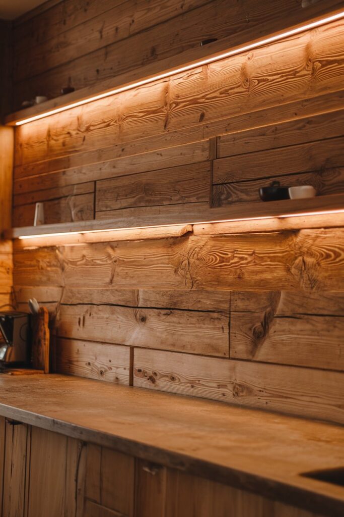 . The natural textures and rich tones bring a cozy, farmhouse vibe to the space.