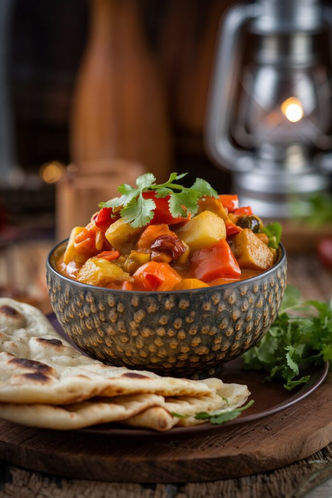 Vegetable Curry with Naan