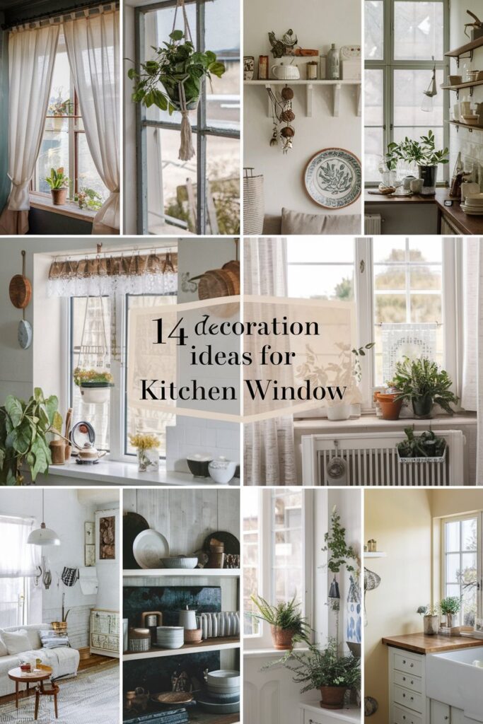 A kitchen window featuring seasonal window art drawn with colorful, washable markers.