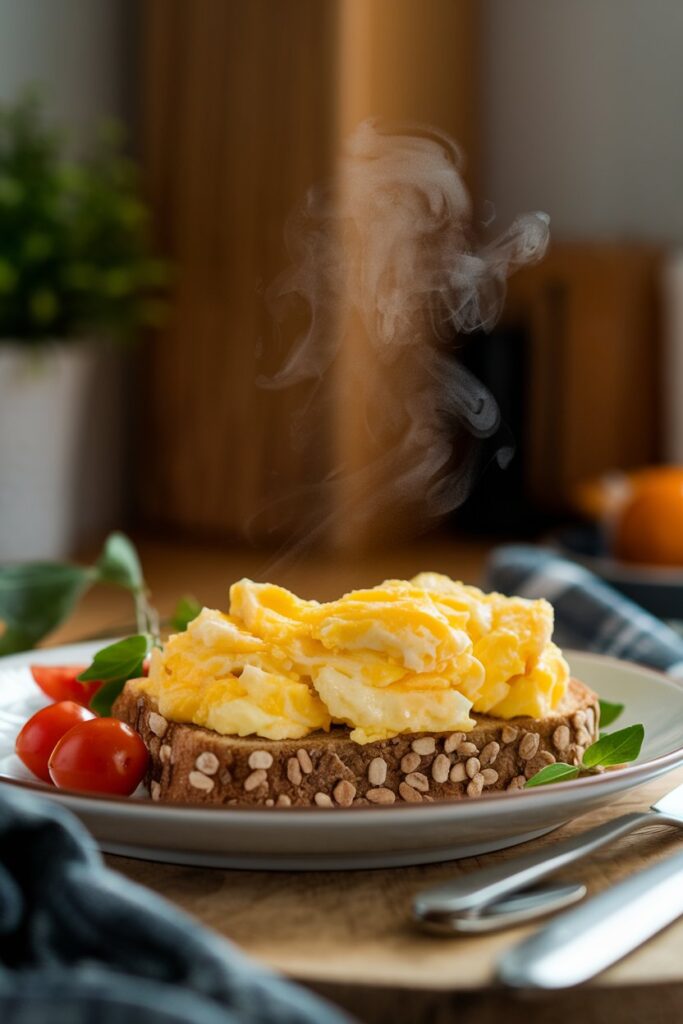 Scrambled Eggs and Whole-Grain Toast