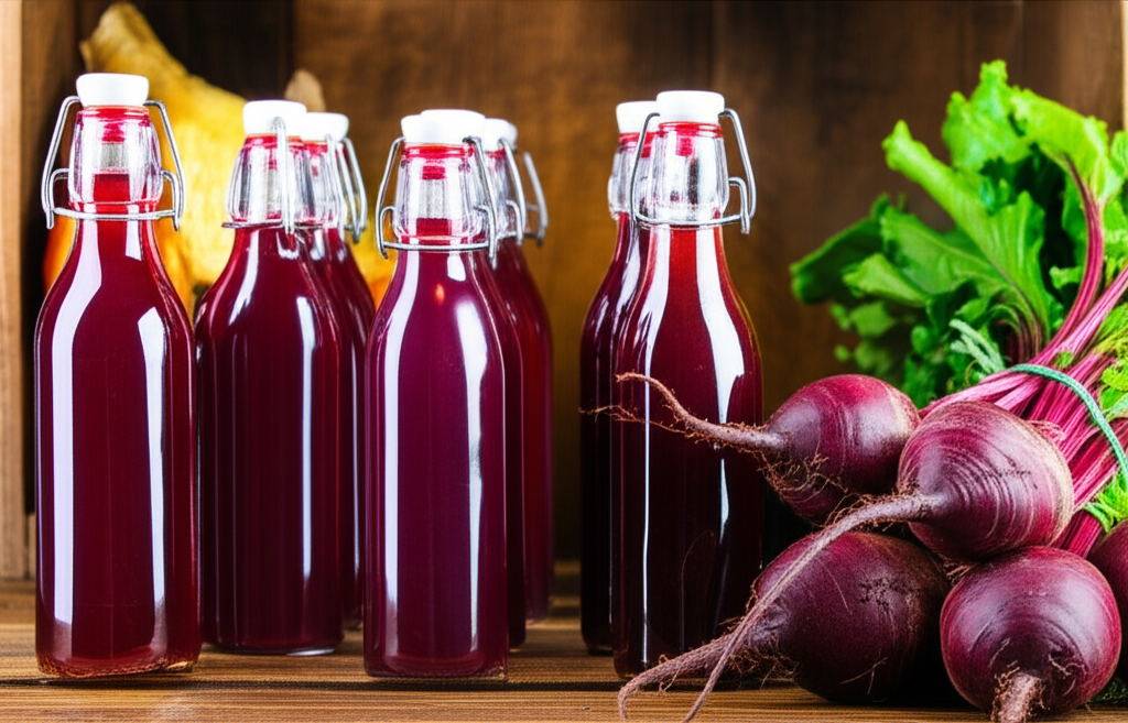 Generate a high-quality, relevant image prompt for an article about: Where To Buy Red Beet Juice: Am