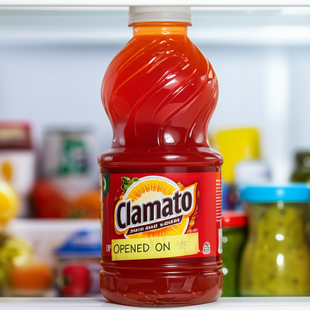 Generate a high-quality, relevant image prompt for an article about: How Long Is Clamato Juice Good