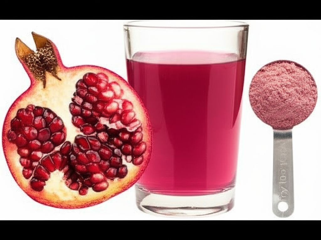 Generate a high-quality, relevant image prompt for an article about: How Much Pomegranate Powder for