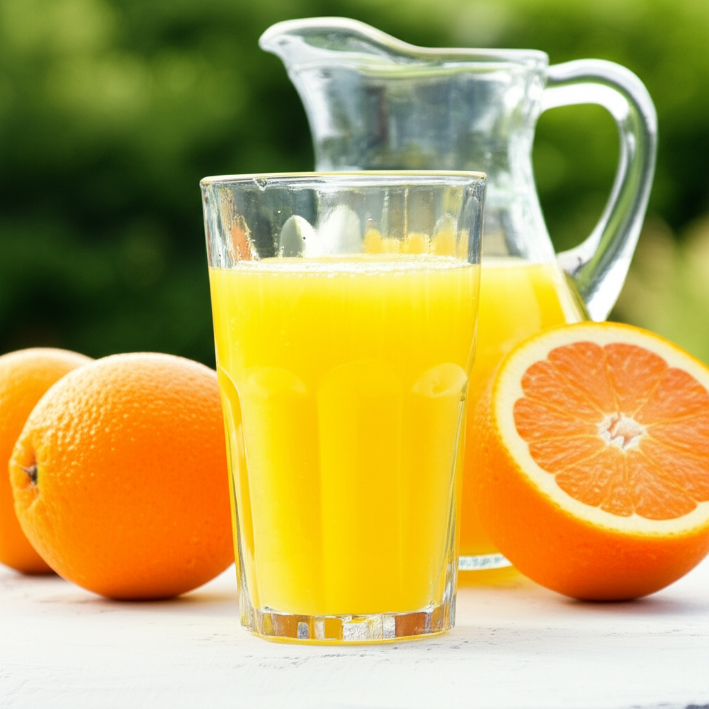 Generate a high-quality, relevant image prompt for an article about: Is Orange Juice Good For Dehydr