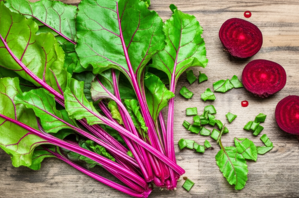 Generate a high-quality, relevant image prompt for an article about: Can You Juice Beetroot Leaves?