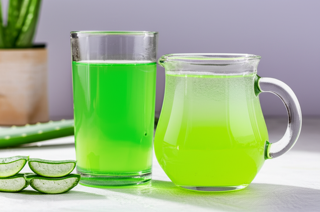 Generate a high-quality, relevant image prompt for an article about: Does Aloe Juice Go Bad? Shockin