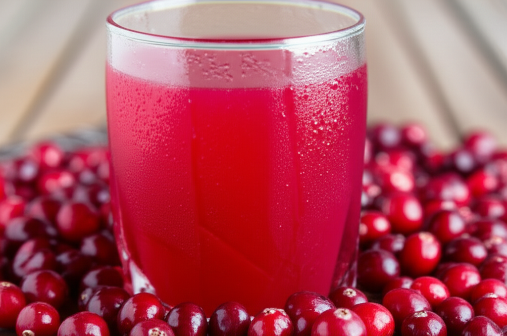 Generate a high-quality, relevant image prompt for an article about: Can Cranberry Juice Clean Out Y