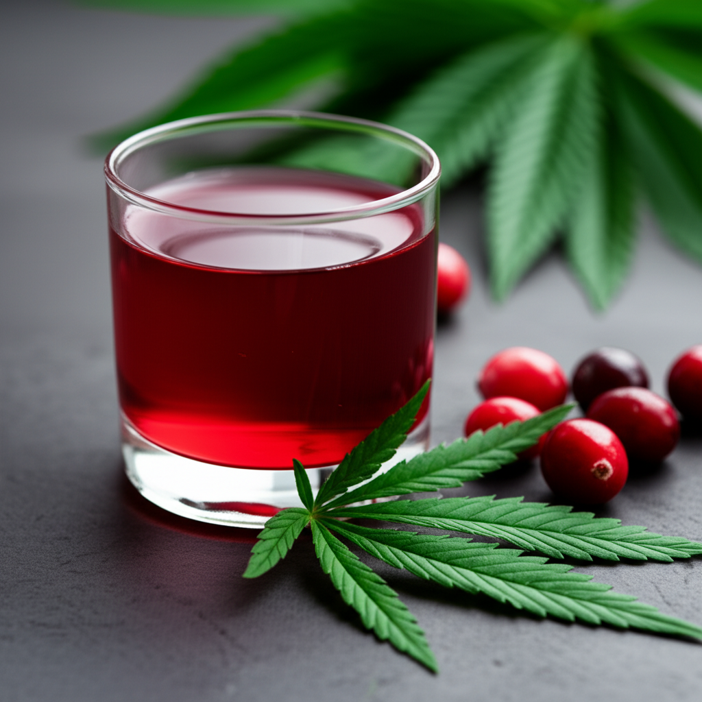 Generate a high-quality, relevant image prompt for an article about: Does Cranberry Juice Get THC Ou