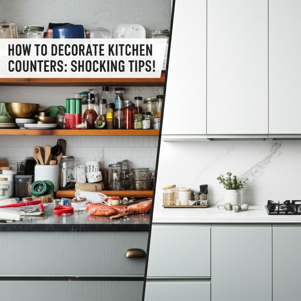 Generate a high-quality, relevant image prompt for an article about: How To Decorate Kitchen Counter