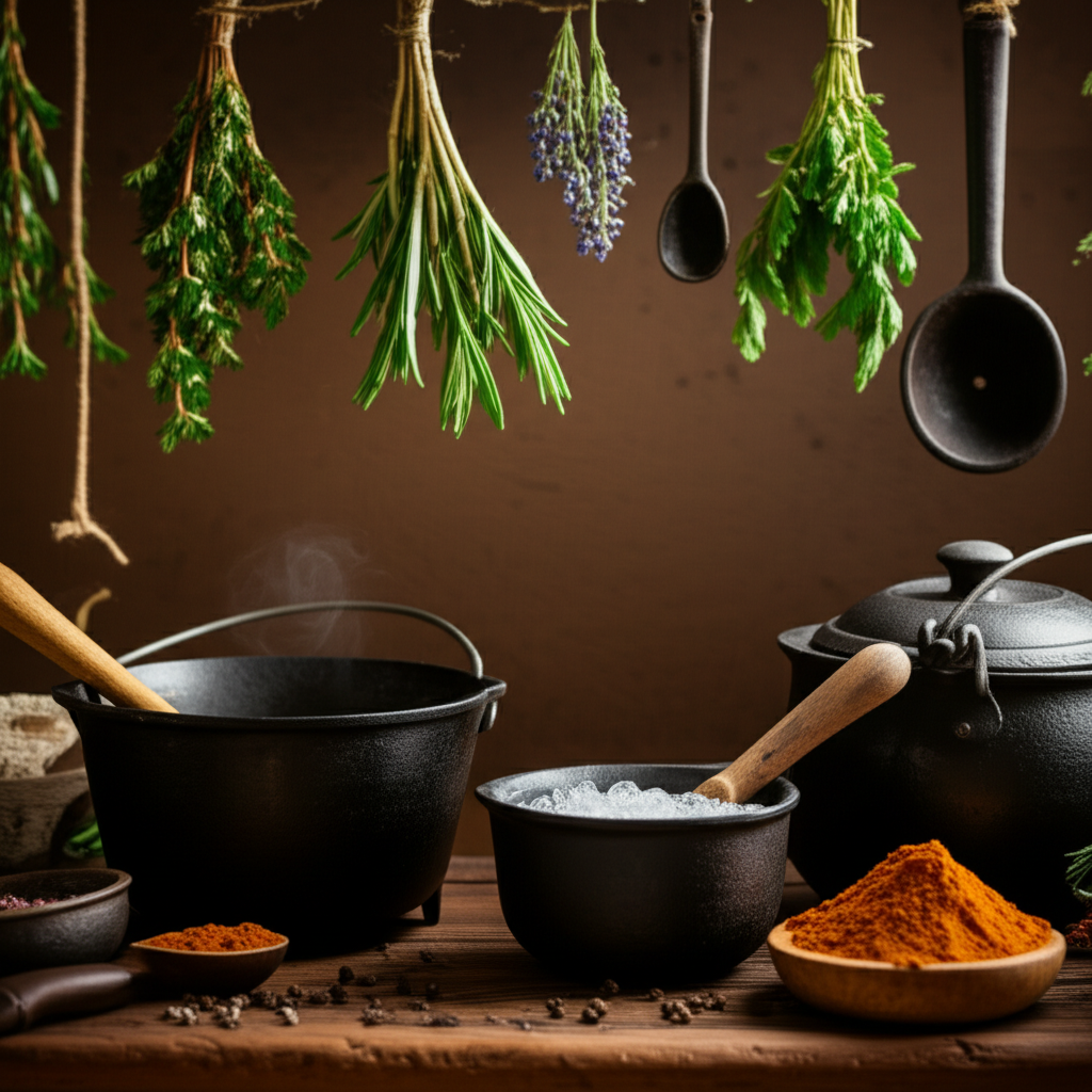 Generate a high-quality, relevant image prompt for an article about: What Is A Kitchen Witch: Stunni