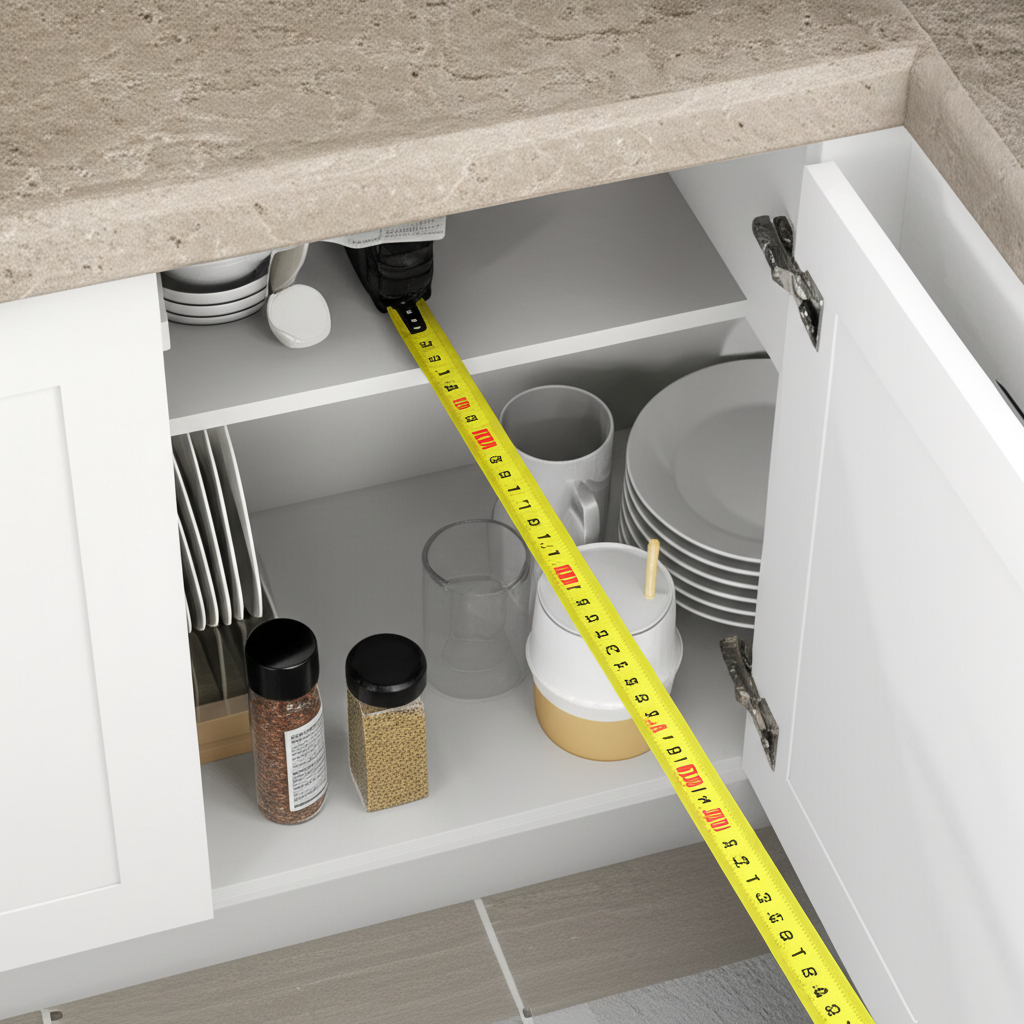 Generate a high-quality, relevant image prompt for an article about: How Deep Are Upper Kitchen Cabi