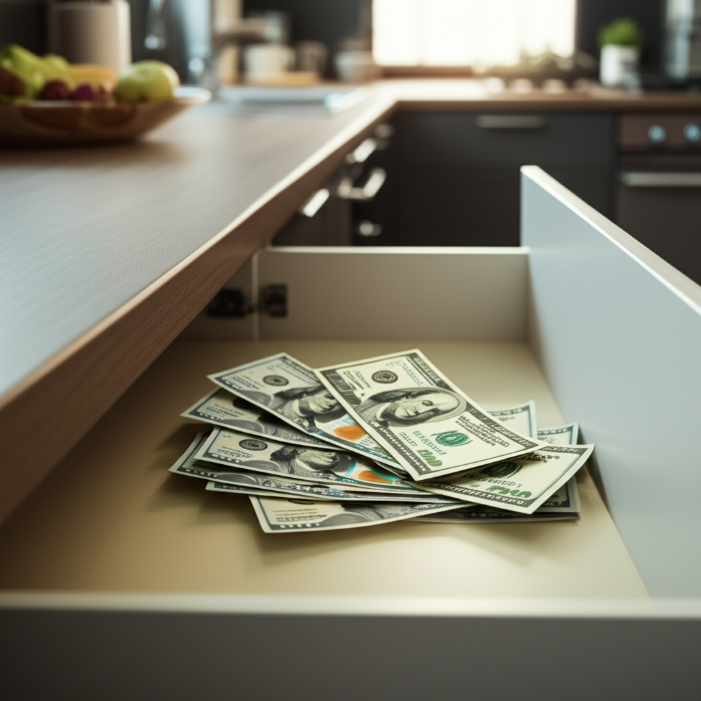 Generate a high-quality, relevant image prompt for an article about: How Much To Replace Kitchen Cab