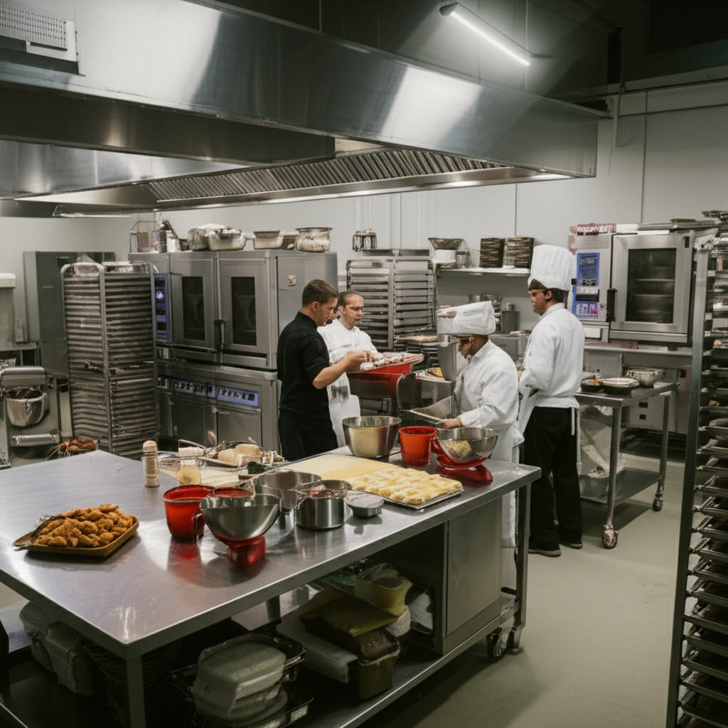 Generate a high-quality, relevant image prompt for an article about: What Is A Commissary Kitchen? S