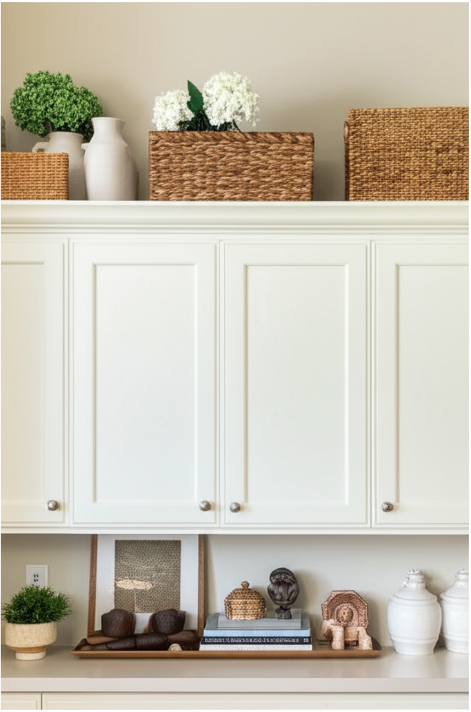 Generate a high-quality, relevant image prompt for an article about: What to Put on Top of Kitchen C