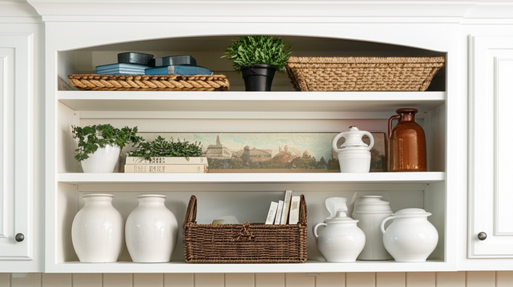 Generate a high-quality, relevant image prompt for an article about: What to Put on Top of Kitchen C