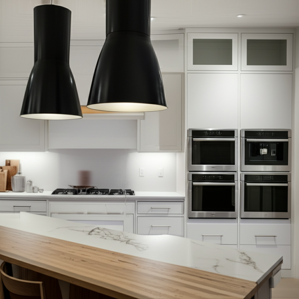 Generate a high-quality, relevant image prompt for an article about: Can Light Placement In Kitchen: