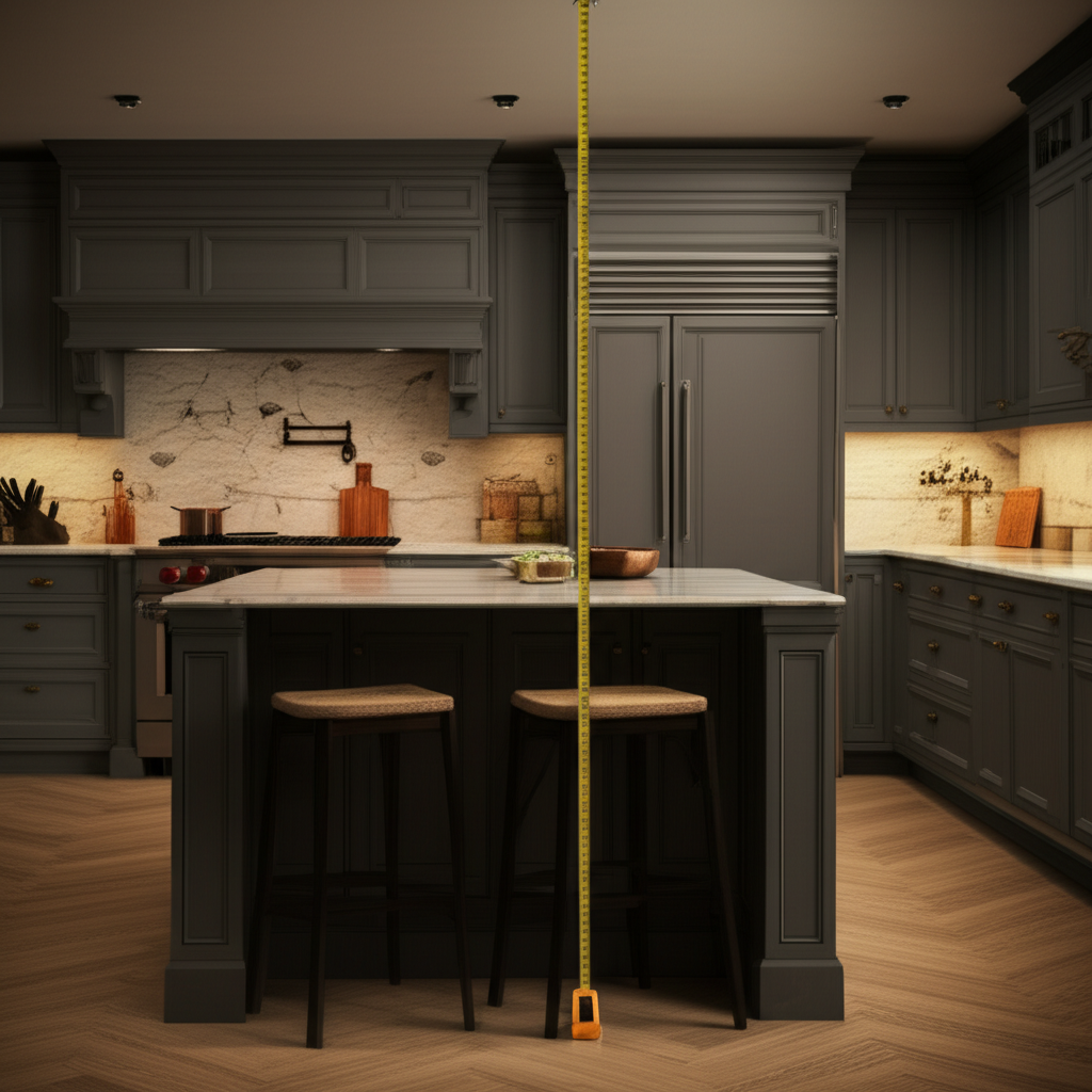 Generate a high-quality, relevant image prompt for an article about: How Tall Is A Kitchen Island? S