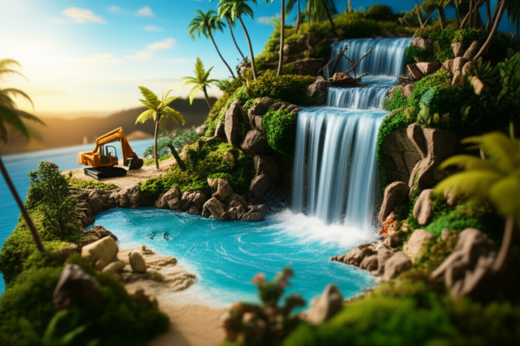 Generate a high-quality, relevant image prompt for an article about: How Much To Make Waterfall Isla