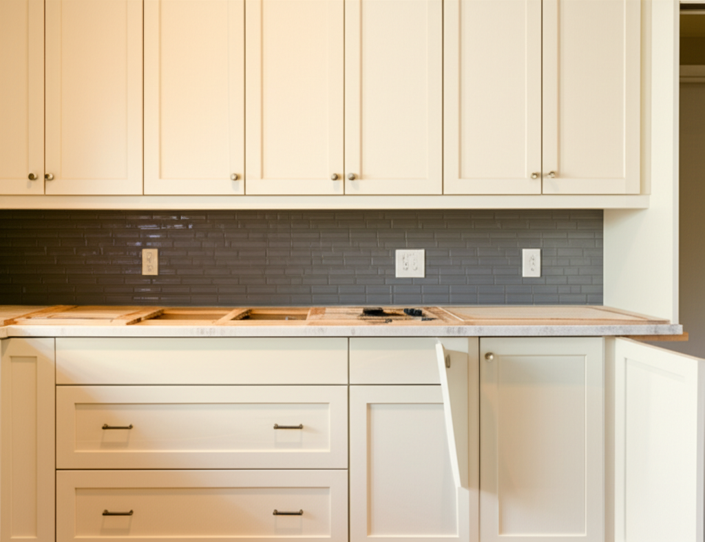 Generate a high-quality, relevant image prompt for an article about: How to Build Kitchen Cabinets F