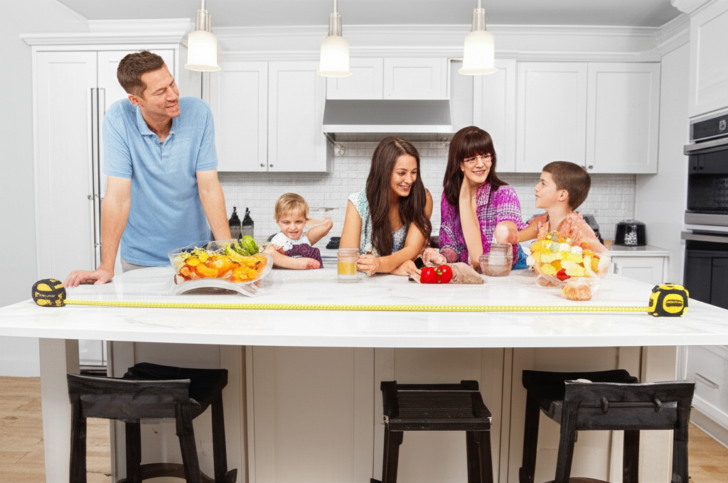 Generate a high-quality, relevant image prompt for an article about: How Tall Is A Kitchen Island? S