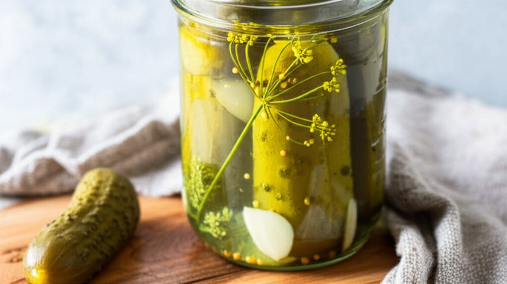 Generate a high-quality, relevant image prompt for an article about: How To Make Sour Pickles Recipe