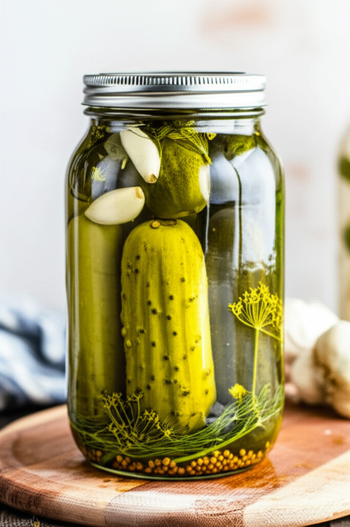 Generate a high-quality, relevant image prompt for an article about: How To Make Sour Pickles Recipe