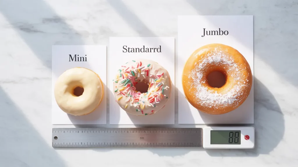 This Donuts Size Chart will help you understand exactly what to expect, so you never guess wrong again.