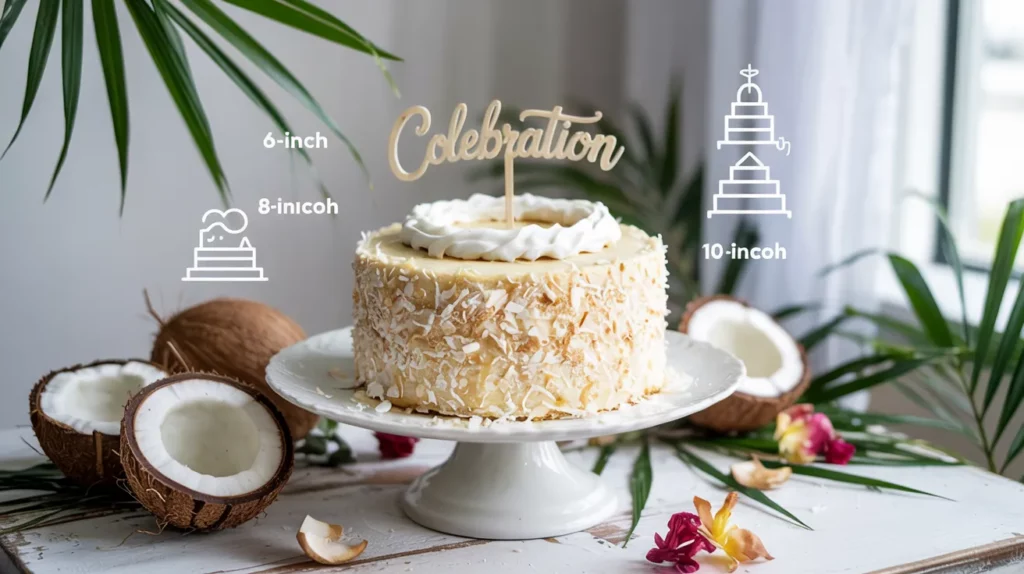 This Coconut Cake Size Chart will guide you step-by-step