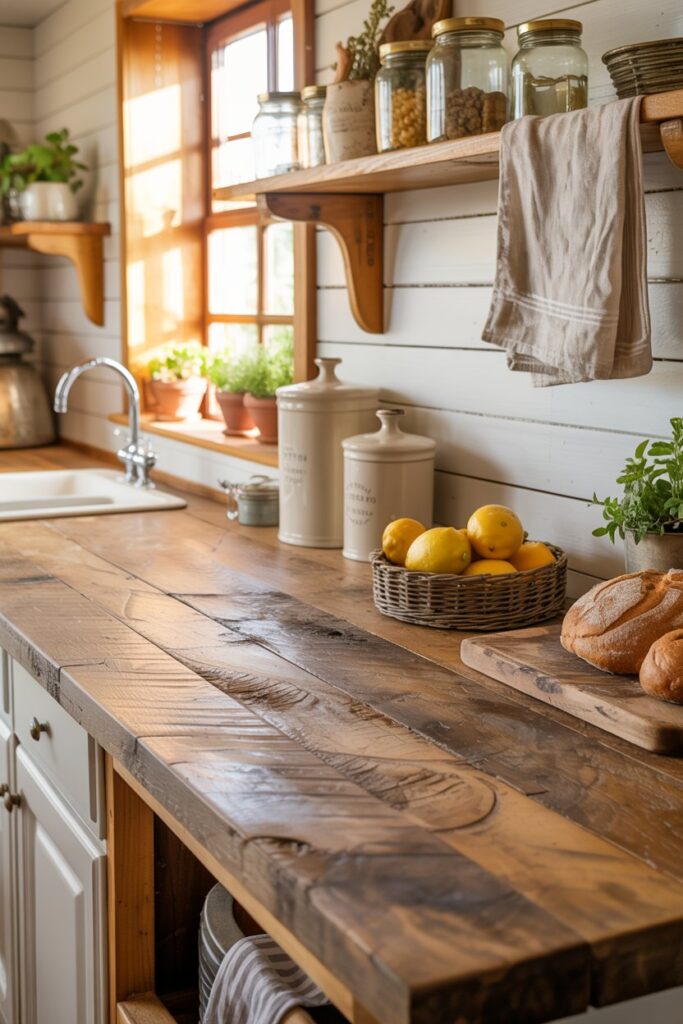 2. Farmhouse Kitchen Counter Decor