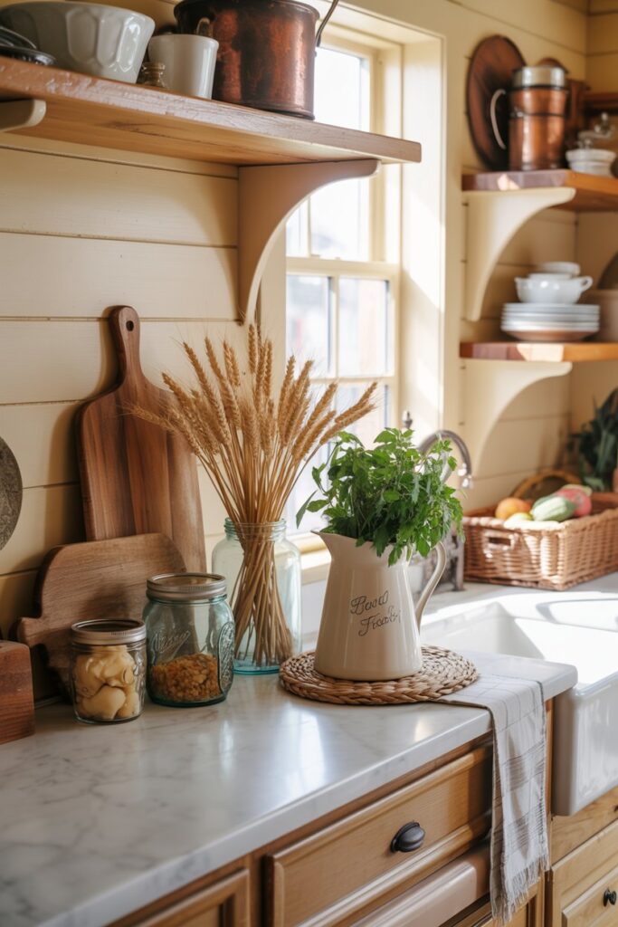 20. Farmhouse Kitchen Counter Decor