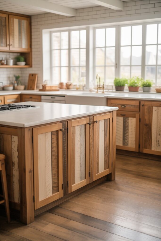 3. Farmhouse Kitchen Wood Cabinets Counter Ideas