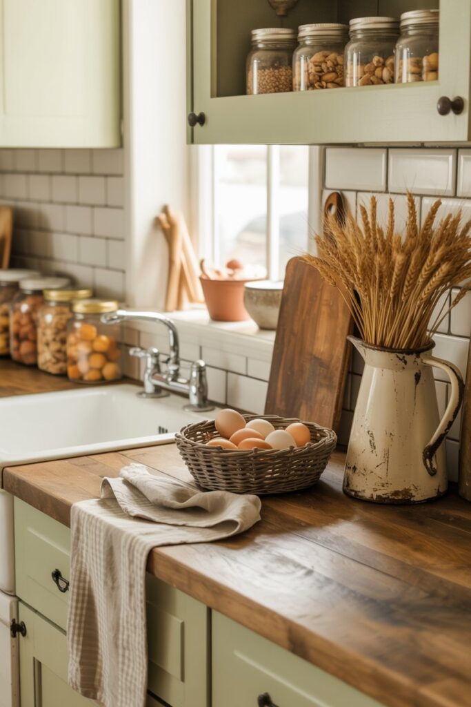 5. Farmhouse Kitchen Counter Decor