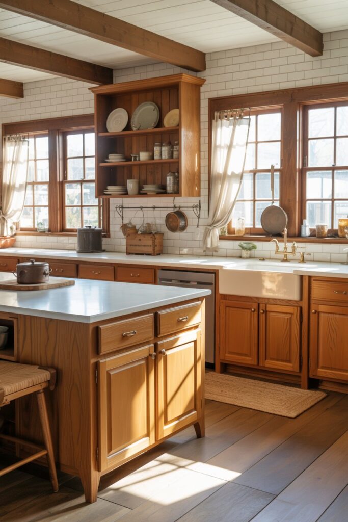 25 Farmhouse Kitchen Wood Cabinets Counter Ideas for a Warm & Timeless Look