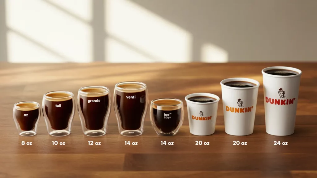 Size Variations By Popular Cafes