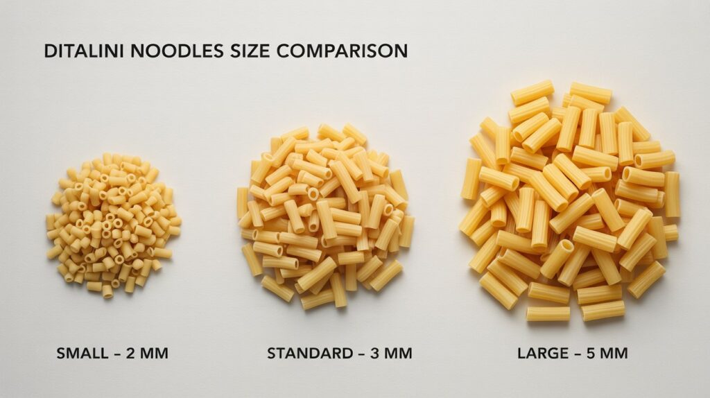 Ditalini Noodles Size Variations