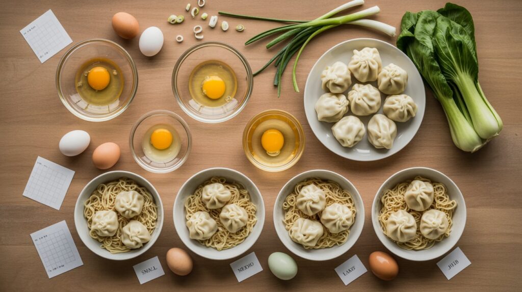 Wonton Noodles With Egg Size Chart: Ultimate Guide to Perfect Portions