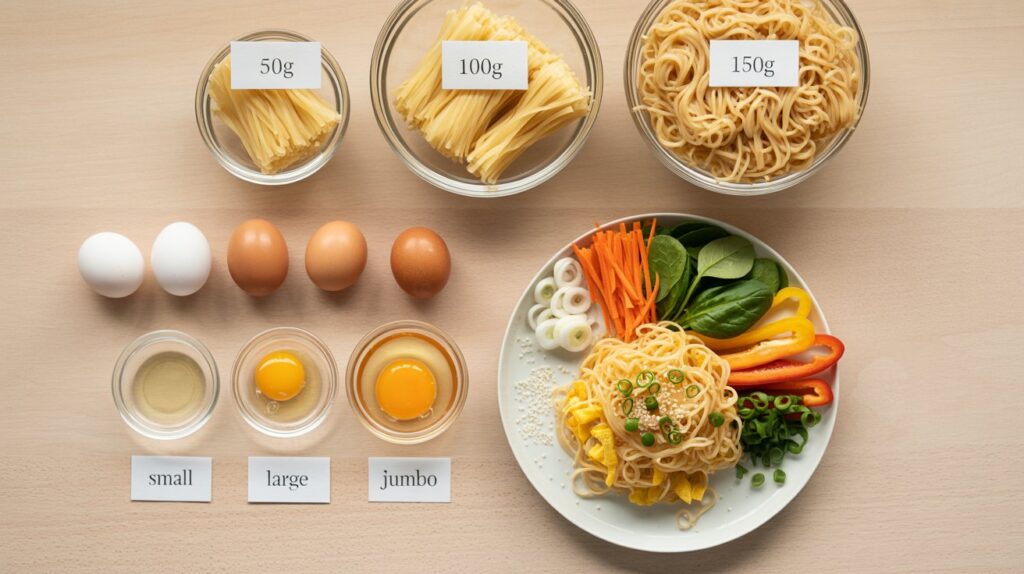 Glass Noodles With Egg Size Chart: Ultimate Guide to Perfect Portions