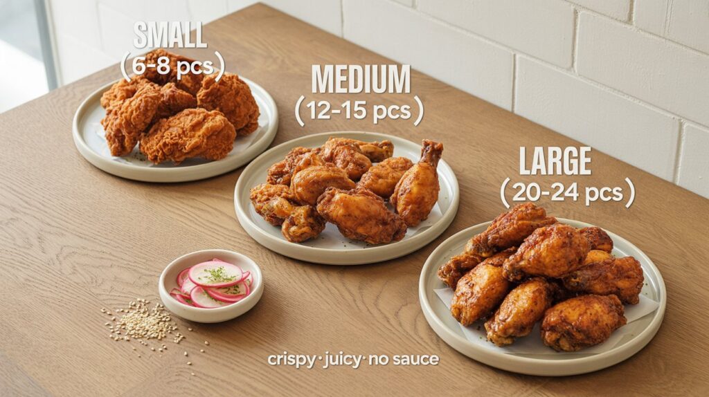 Korean Fried Chicken Without Tomato Sauce Size Chart: Ultimate Guide