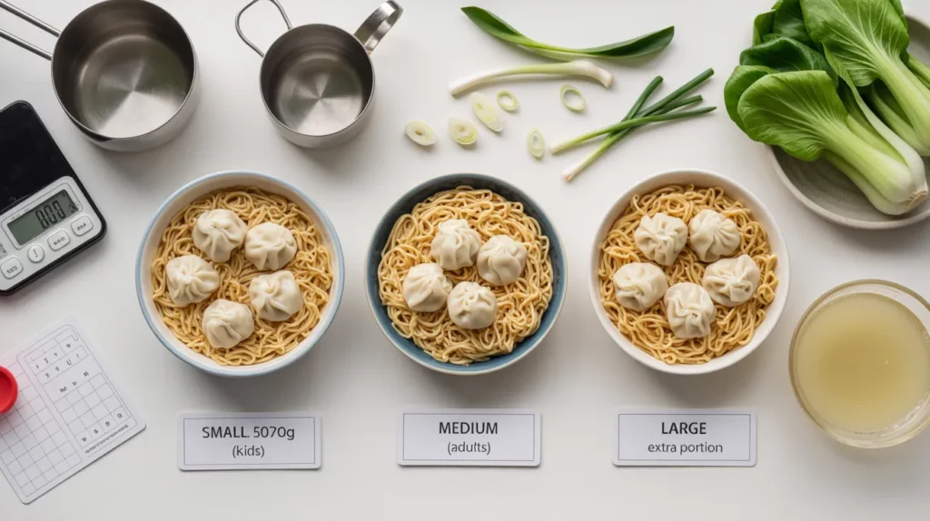 Portioning Wonton Noodles