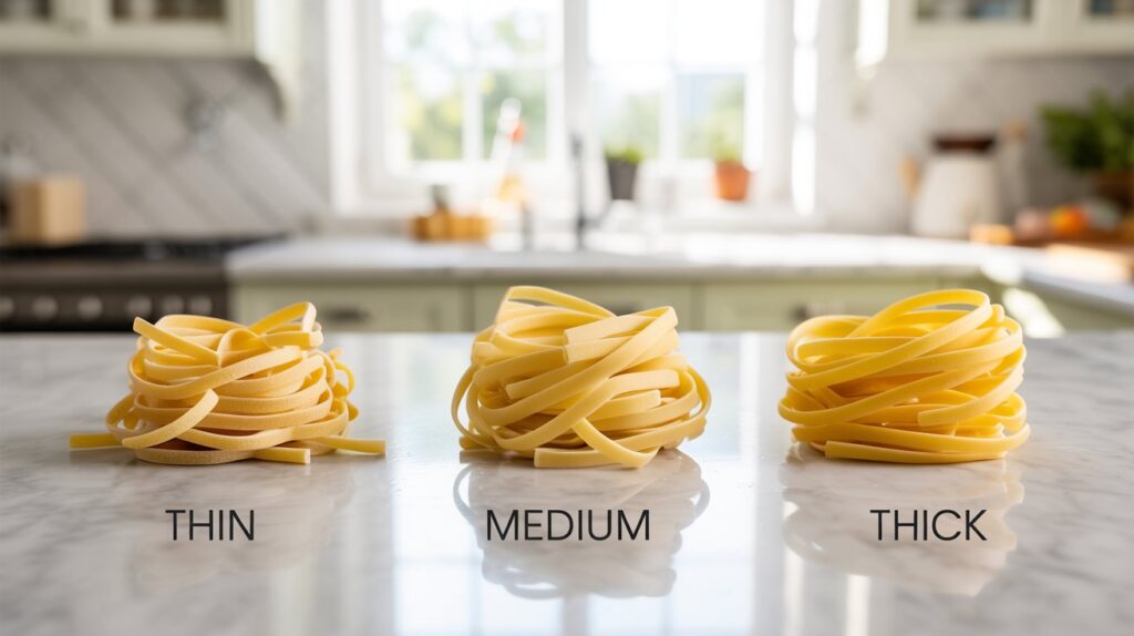 Making Linguine With Different Egg Sizes