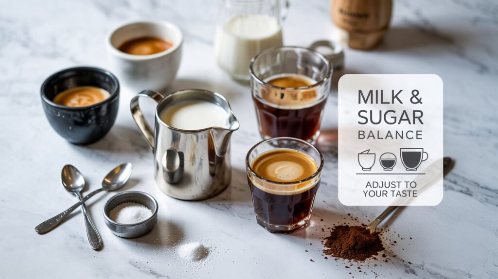 Milk And Sugar Ratios By Size