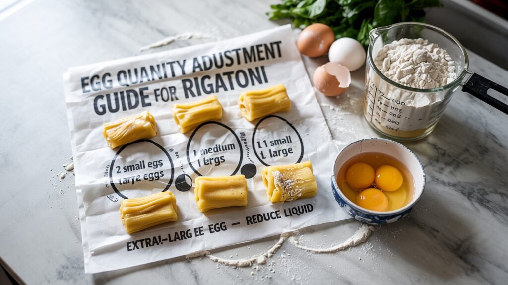 Egg Size Chart For Rigatoni