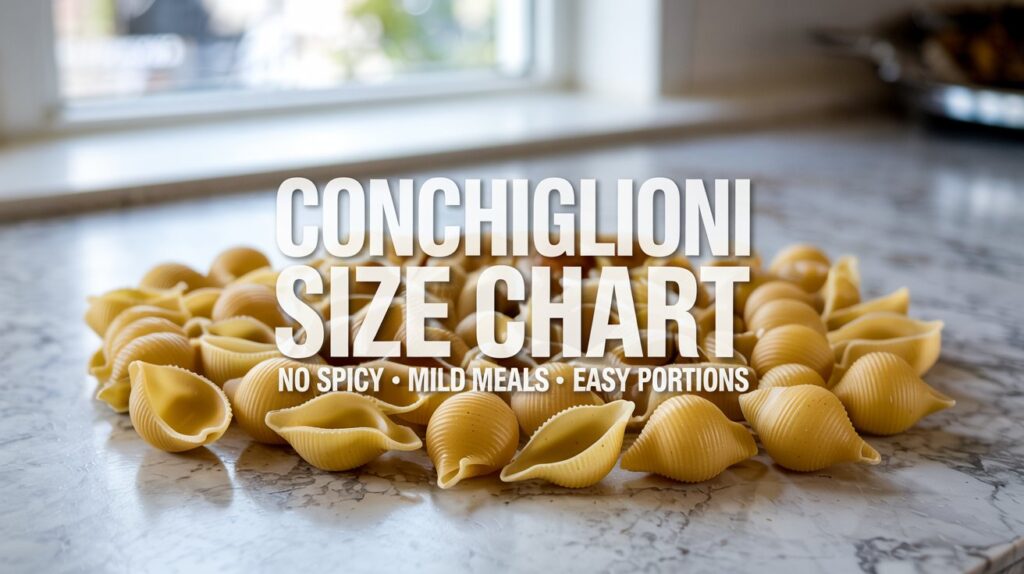 Conchiglioni Noodles Without Spicy Size Chart: Ultimate Guide
