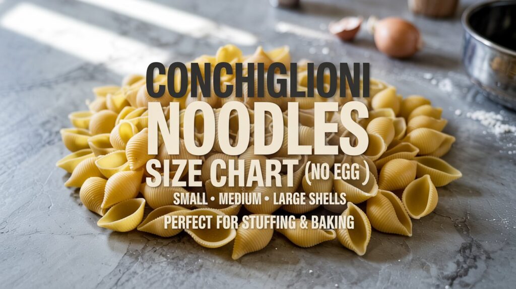 Conchiglioni Noodles Without Egg Size Chart: Ultimate Guide 2026