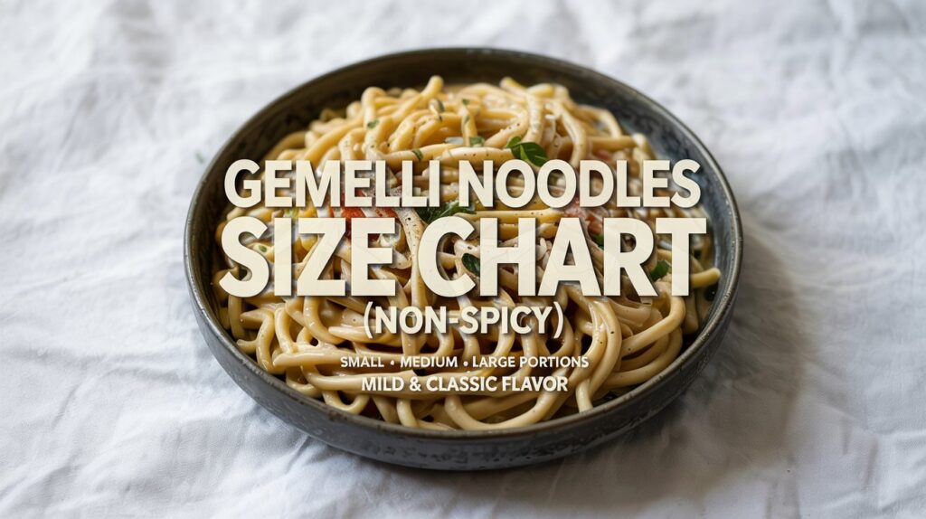 Gemelli Noodles Without Spicy Size Chart: Ultimate Guide & Tips