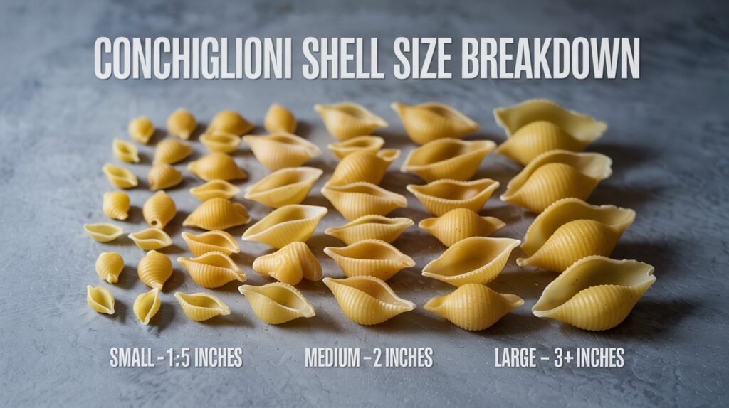 Conchiglioni Sizes