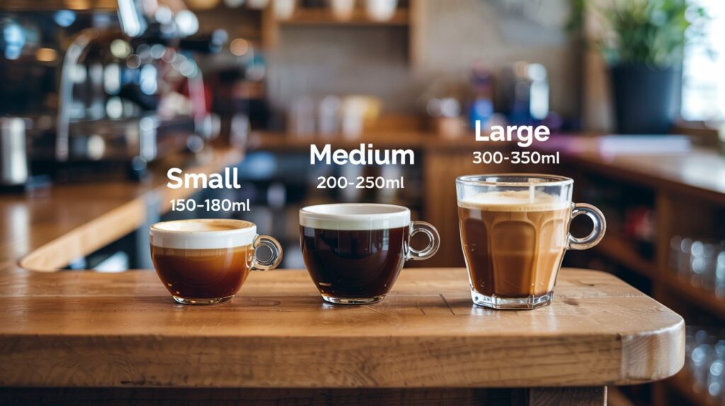Common Milk Double Espresso Sizes