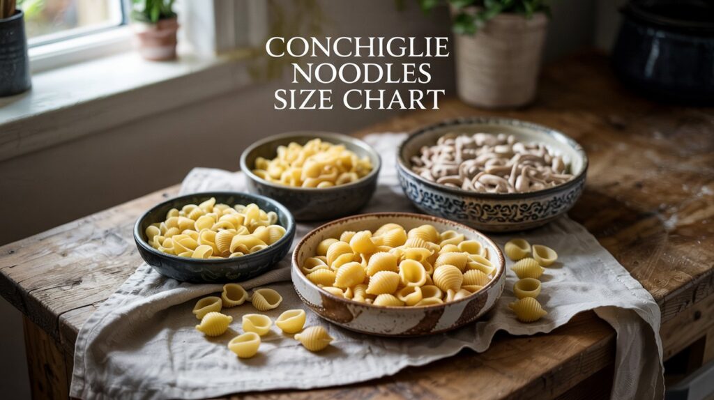 Conchiglie Noodles Without Spicy Size Chart: Ultimate Guide Revealed Minimal overlay text (centered): “Conchiglie Noodles Size Chart”